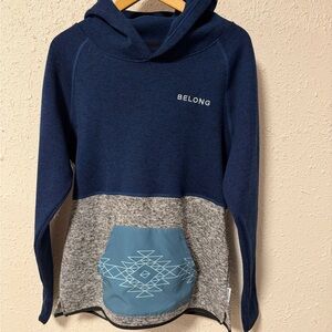 Belong Designs Blue and Gray Hooded Sweater